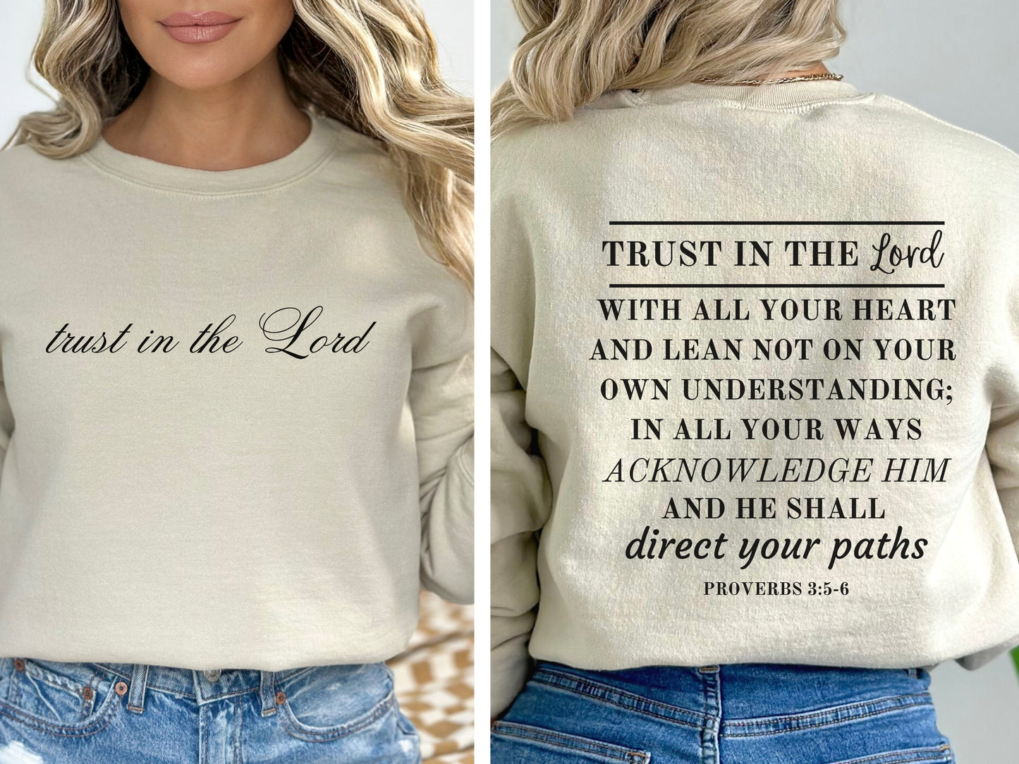 Trust in the Lord Sweatshirt - Proverbs 3:5-6 | Bible Verse Sweatshirt