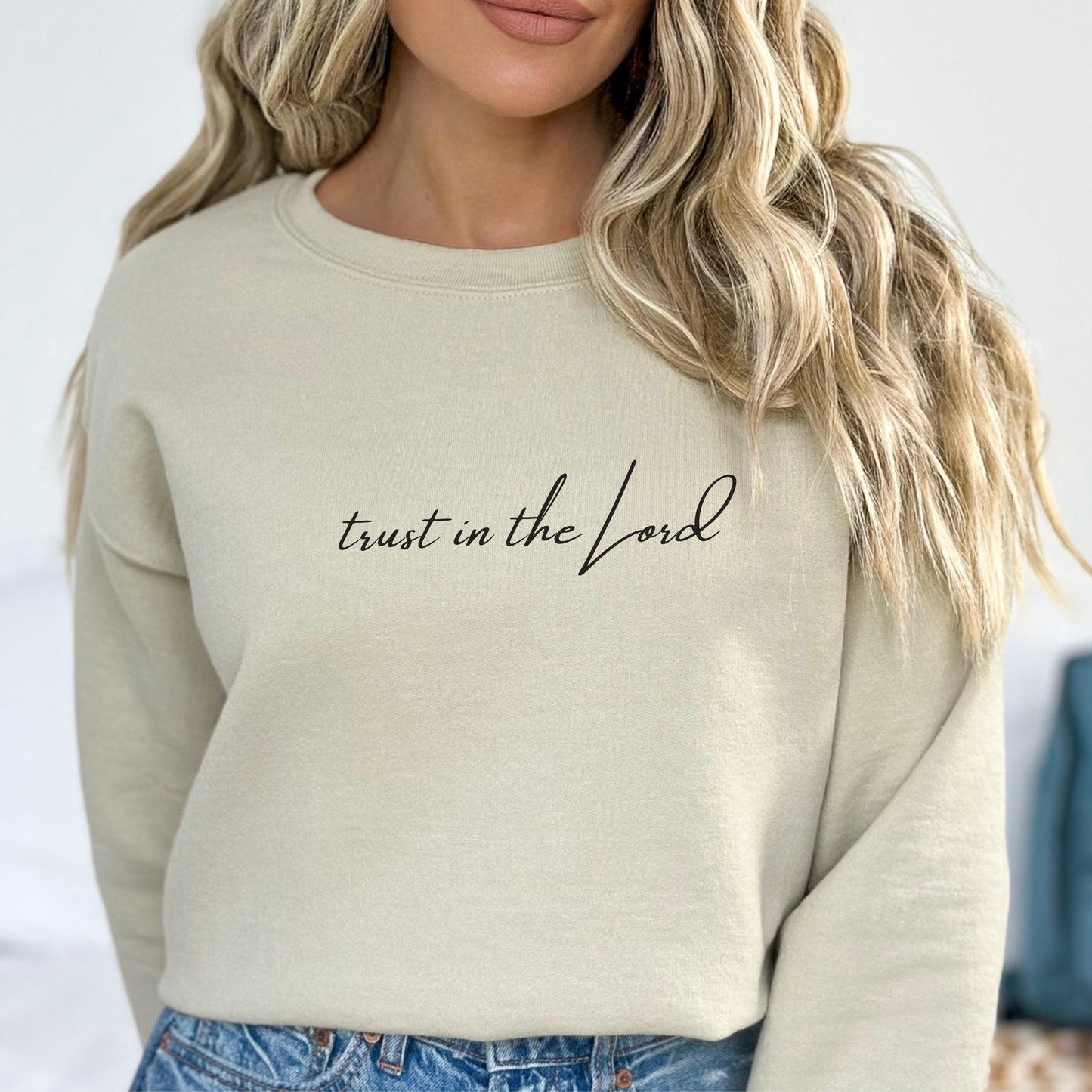 Trust in the Lord Christian Sweatshirt - Soar on Wings Like Eagles - Isaiah 40:31