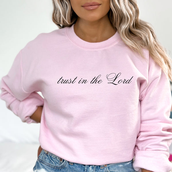 Trust in the Lord Sweatshirt - Proverbs 3:5-6 | Bible Verse Sweatshirt Hover