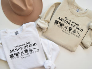 Put on The Full Armor of God Sweatshirt - Christian Crewneck Sweatshirt | Bible Verse Sweater