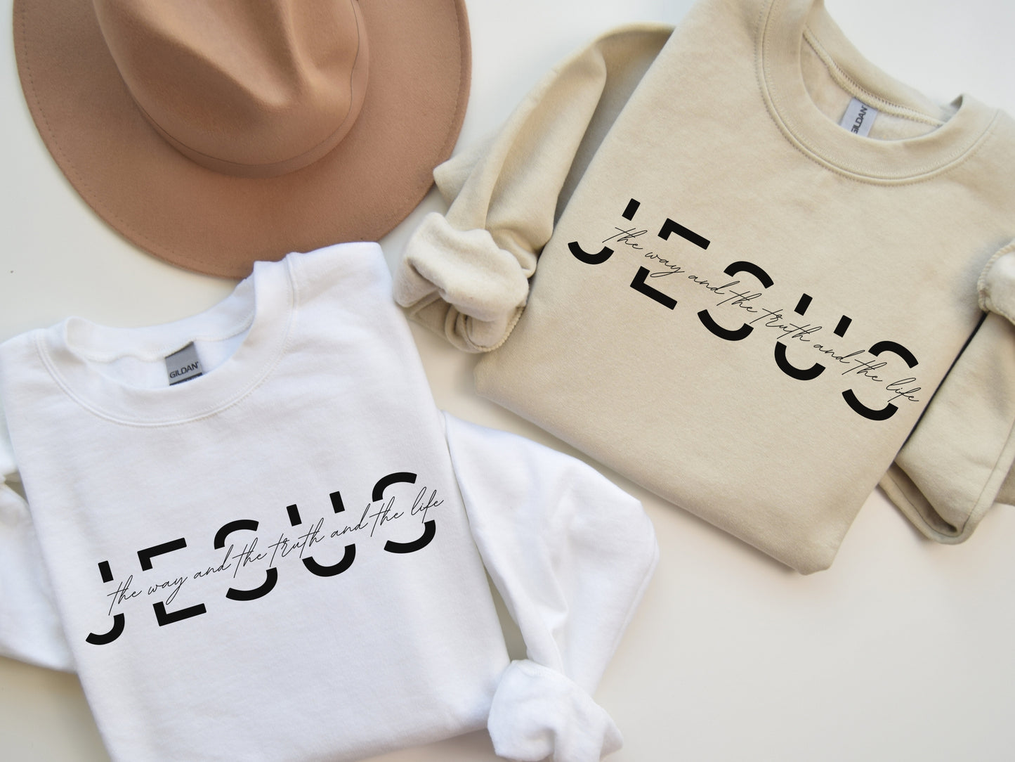 Jesus Sweatshirt - The Way, The Truth and The Life - Bible Verse Crewneck Sweatshirt