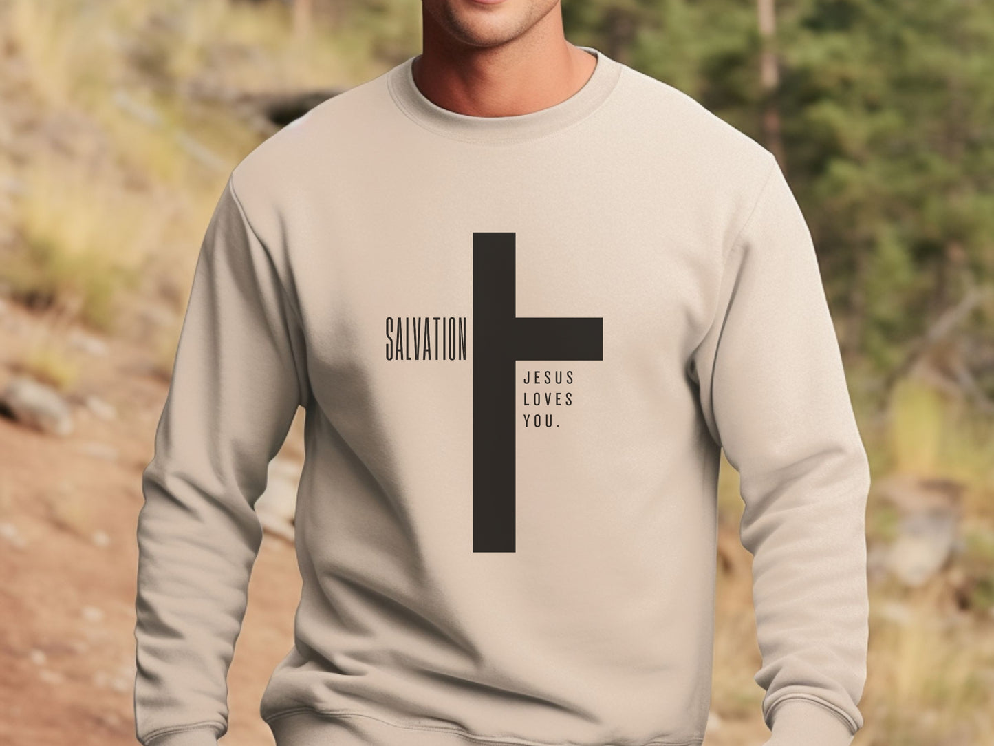 Jesus Sweatshirt | Jesus Loves You Sweatshirt, Salvation Christian Cross Sweatshirt