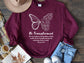 Be Transformed Romans 12:2 - Christian Sweater | Butterfly Sweatshirt, Floral Butterfly Crewneck Sweater