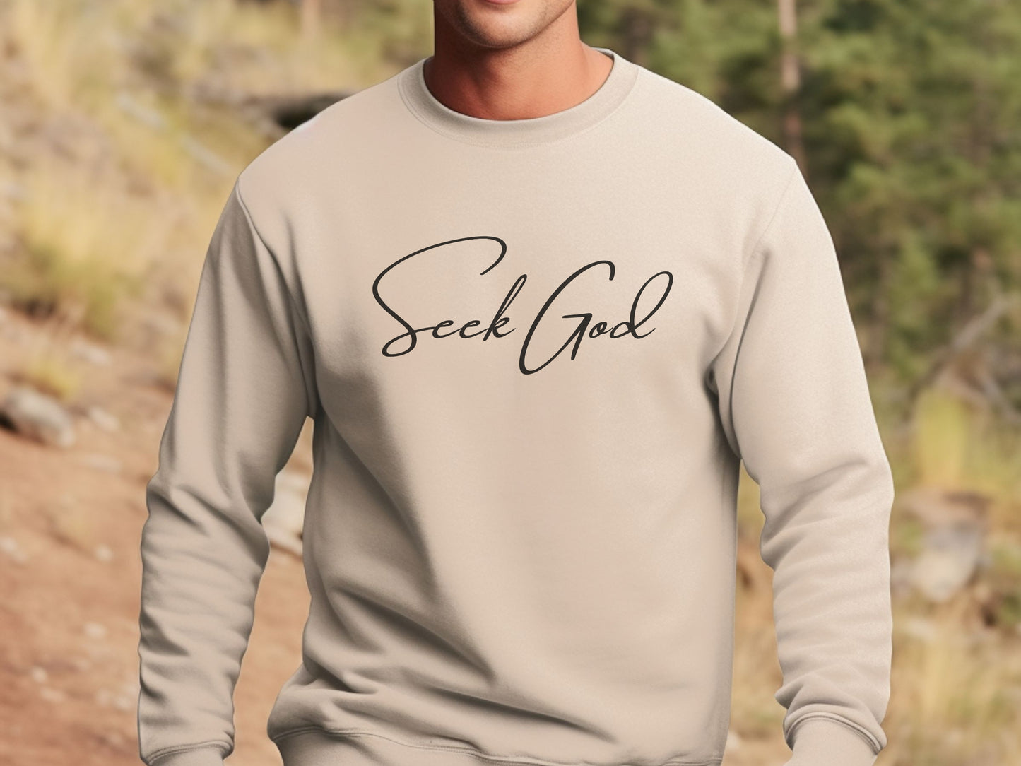 Seek God Scripture Sweatshirt | Bible Verse Sweater Matthew 6:33 - Seek First The Kingdom of God