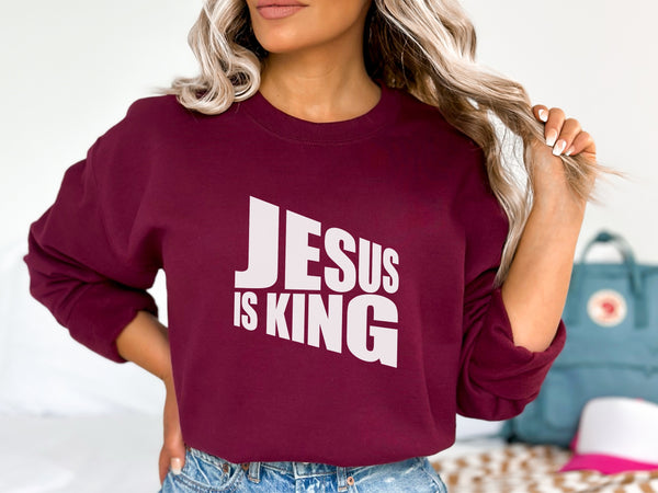 Jesus Is King Sweater | Scripture Sweatshirt Hover