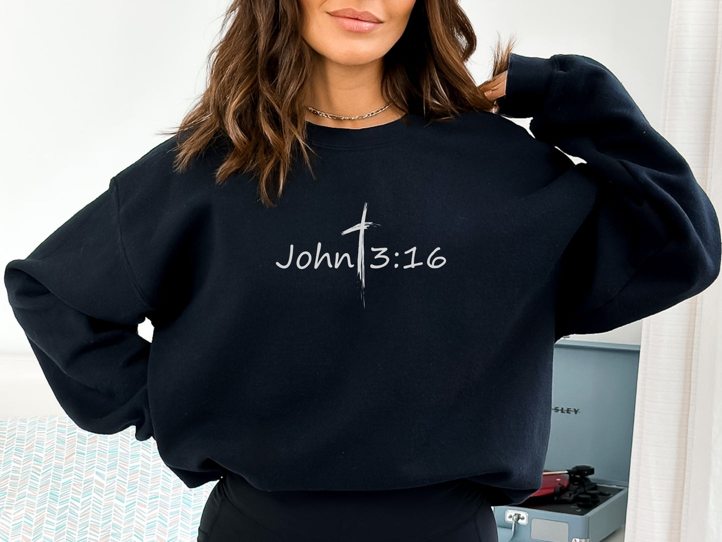 John 3:16 Sweatshirt - For God So Loved The World | Jesus Sweater - Christian Crewneck Sweatshirt