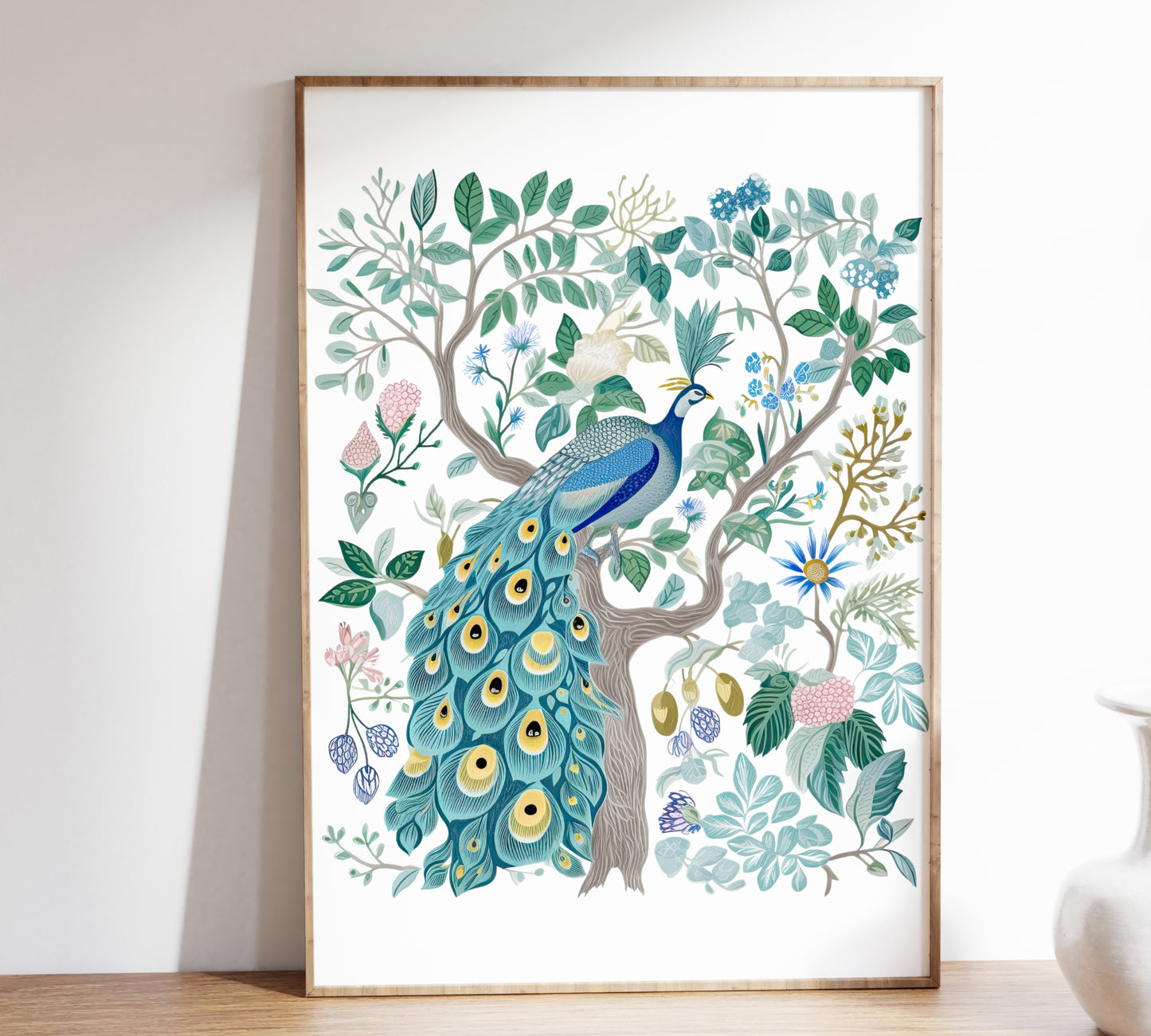 Peacock Art Print - Peacock Wall Decor | Peacock Painting - Peacock Art Illustration Painting - Unframed PRINT