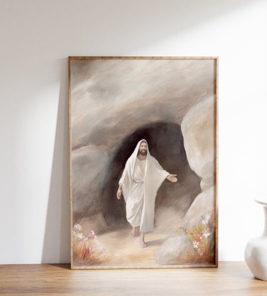 Jesus Is Risen - Easter Wall Art | Christian Home Decor - Unframed Print