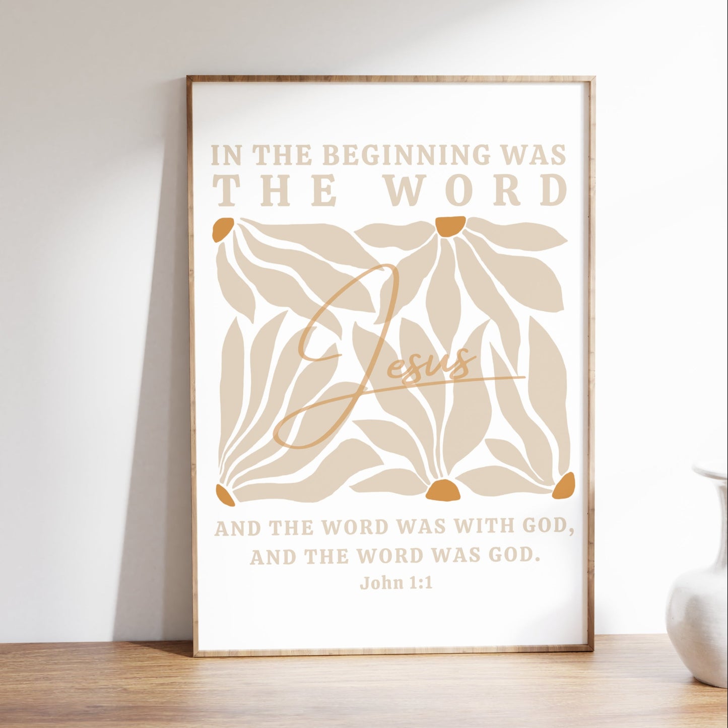 In The Beginning Was The Word, John 1:1 | Jesus Wall Art, Bible Verse Wall Decor, Christian Decor - Unframed Art Print