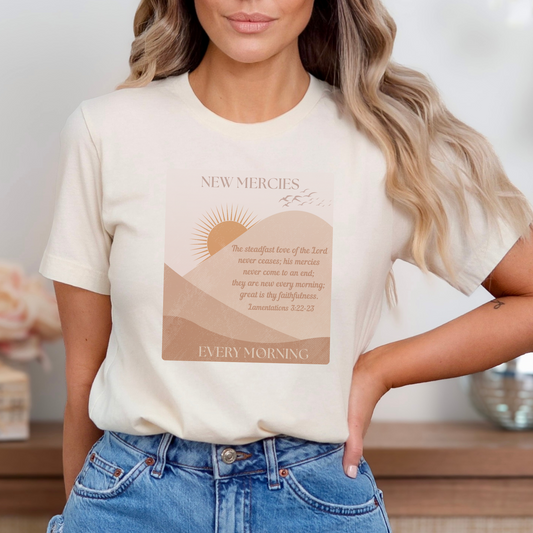 New Mercies Every Morning - Lamentations 3 Bible Verse Shirt | Trendy Boho Christian Shirt