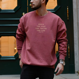 Jesus is The Way The Truth The Life - John 14:6 Sweatshirt | Comfort Colors Sweatshirt | Bible Verse Sweater