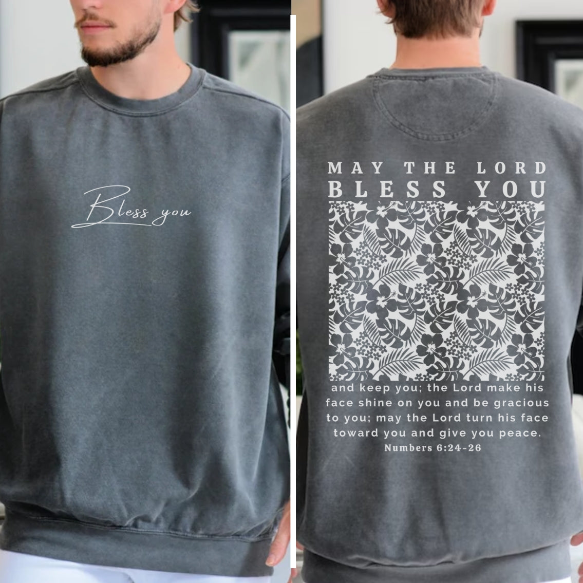 The Lord Bless You Sweatshirt | Comfort Colors Dyed Sweatshirt | Scripture Bible Verse Sweater