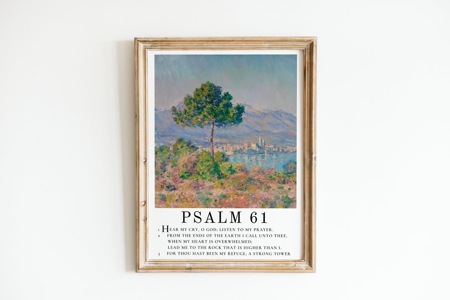 Lead Me to The Rock - Psalm 61 | Claude Monet Art with Psalm Scripture - Unframed Art Print