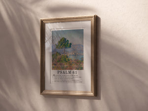 Lead Me to The Rock - Psalm 61 | Claude Monet Art with Psalm Scripture - Unframed Art Print