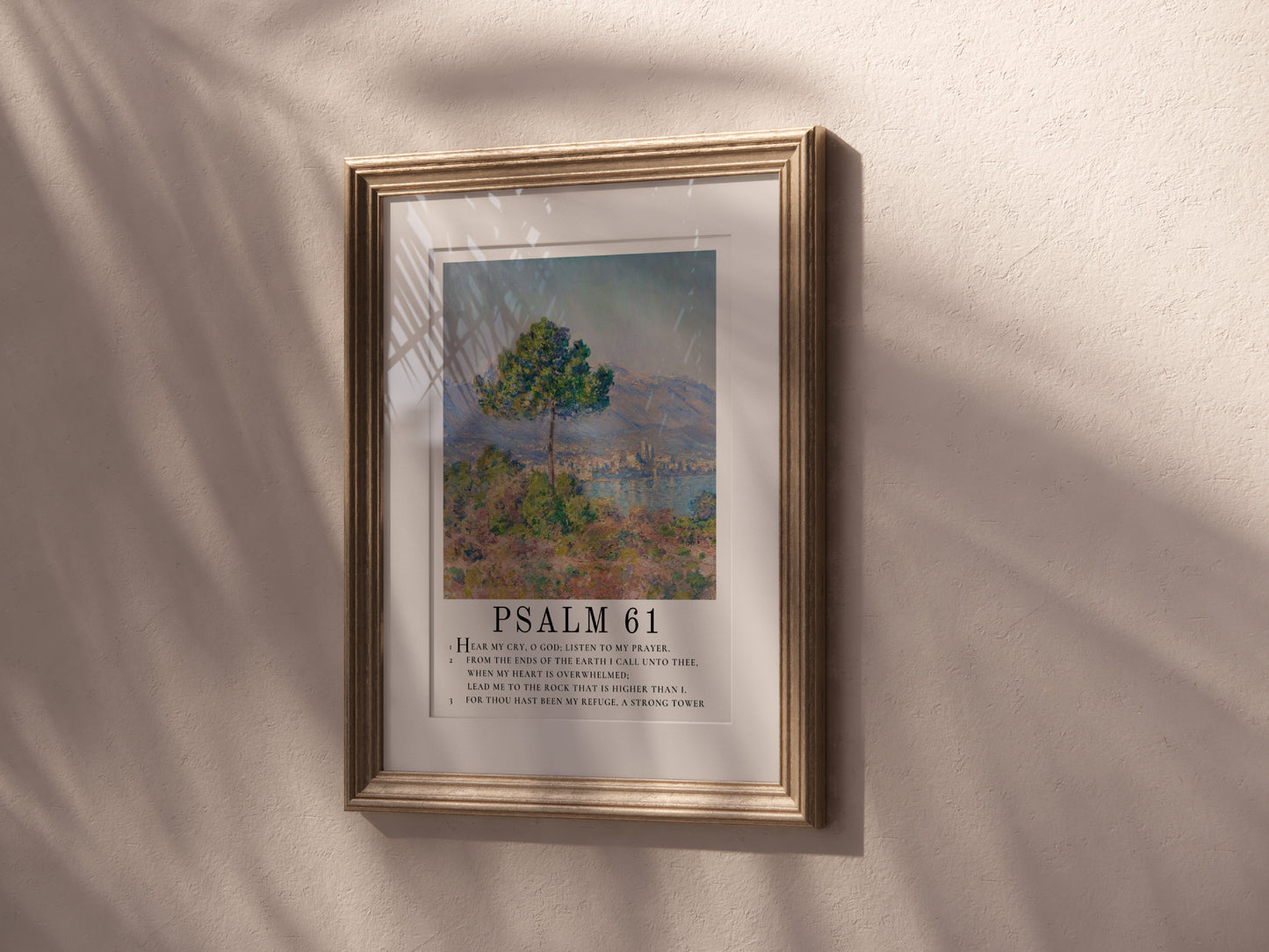 Lead Me to The Rock - Psalm 61 | Claude Monet Art with Psalm Scripture - Unframed Art Print
