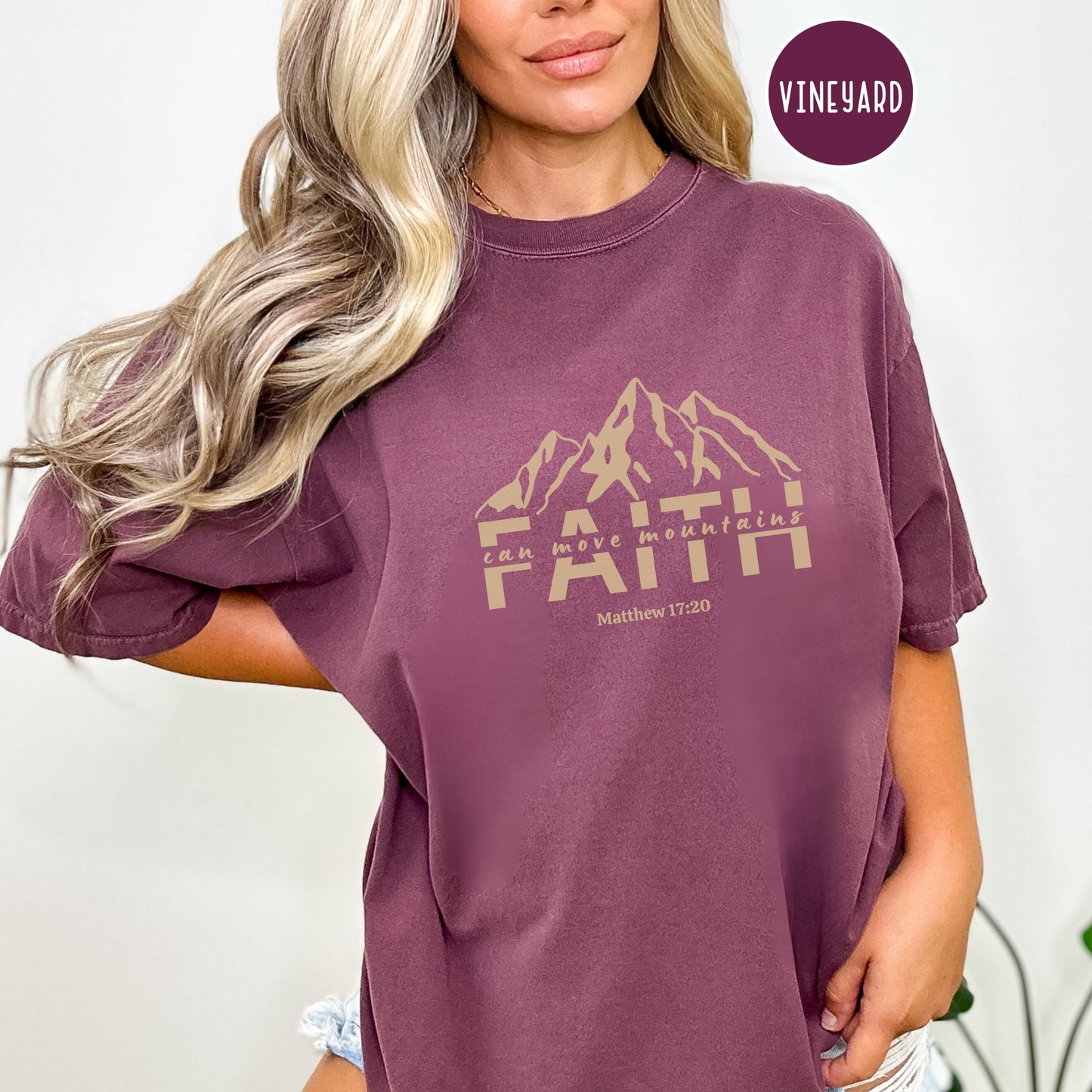 Faith Shirt - Faith Can Move Mountains | Matthew 17 Bible Verse Shirt, Christian T-shirt