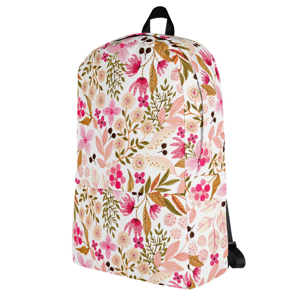 Women's / Girl's Floral Backpack Floral Backpack - Pink Flower Print Bookbag