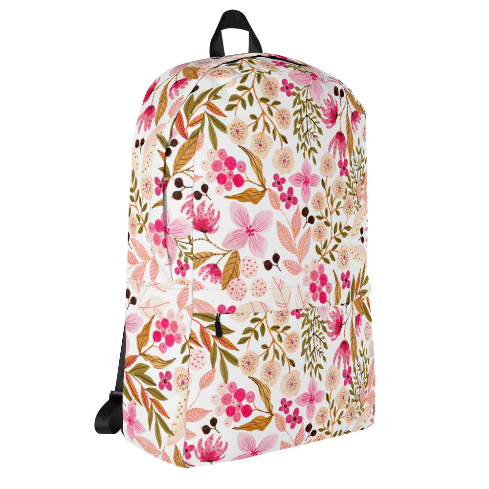 Women's / Girl's Floral Backpack Floral Backpack - Pink Flower Print Bookbag