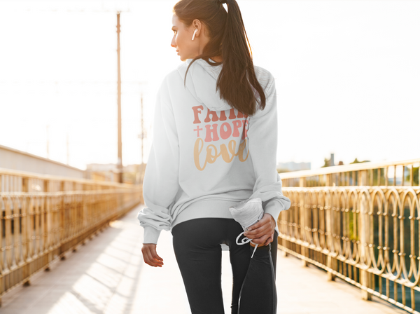 Faith Hope Love Hoodie - Christian Hooded Sweatshirt | 1 Corinthians 13:13 Hover