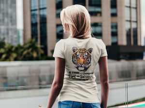 Eye of The Tiger Shirt Christian T-Shirt with Bible Verse Be Strong and Courageous