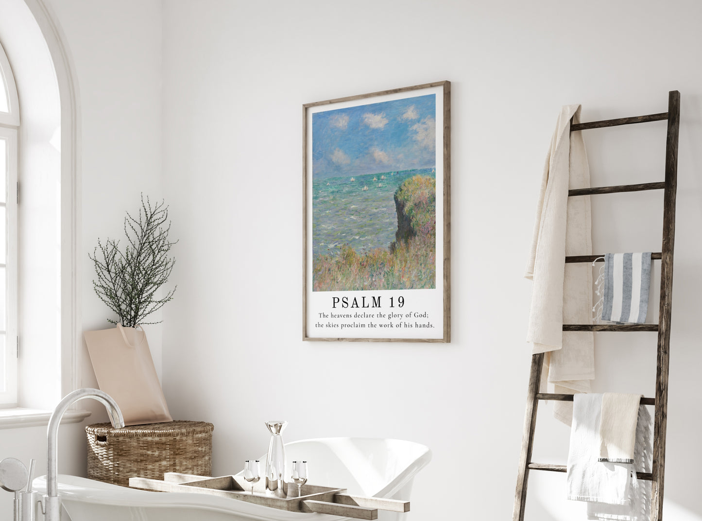 The Heavens Declare the Glory of God - Psalm 19 | Vintage Claude Monet Art with Psalm Scripture - Unframed Art Print