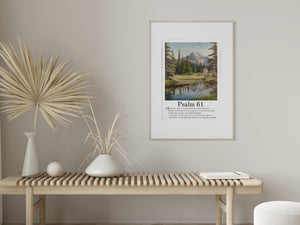 Lead Me to The Rock - Psalm 61 Scripture Wall Art - Unframed Print