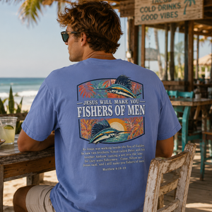 Fishers of Men T-Shirt - Christian Fishing Tee | Follow Me - Matthew 4:18-19