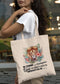 Scripture Tote Bag - Be Strong and Courageous Joshua 1:9 | Floral Lion Christian Tote