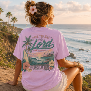 Give Thanks to the Lord His Love Endures Forever - Psalm 136 Tee