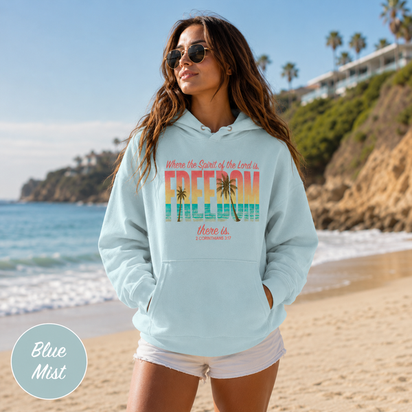 Freedom Hoodie  "The Spirit of the Lord" Faith Surf Beach Hoodie Hover