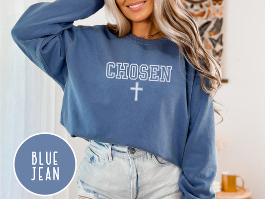 Chosen Sweatshirt - Christian Comfort Colors Sweatshirt | Bible Verse Sweater