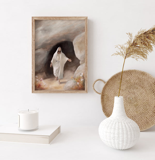 Jesus Is Risen - Easter Wall Art | Christian Home Decor - Unframed Print Hover