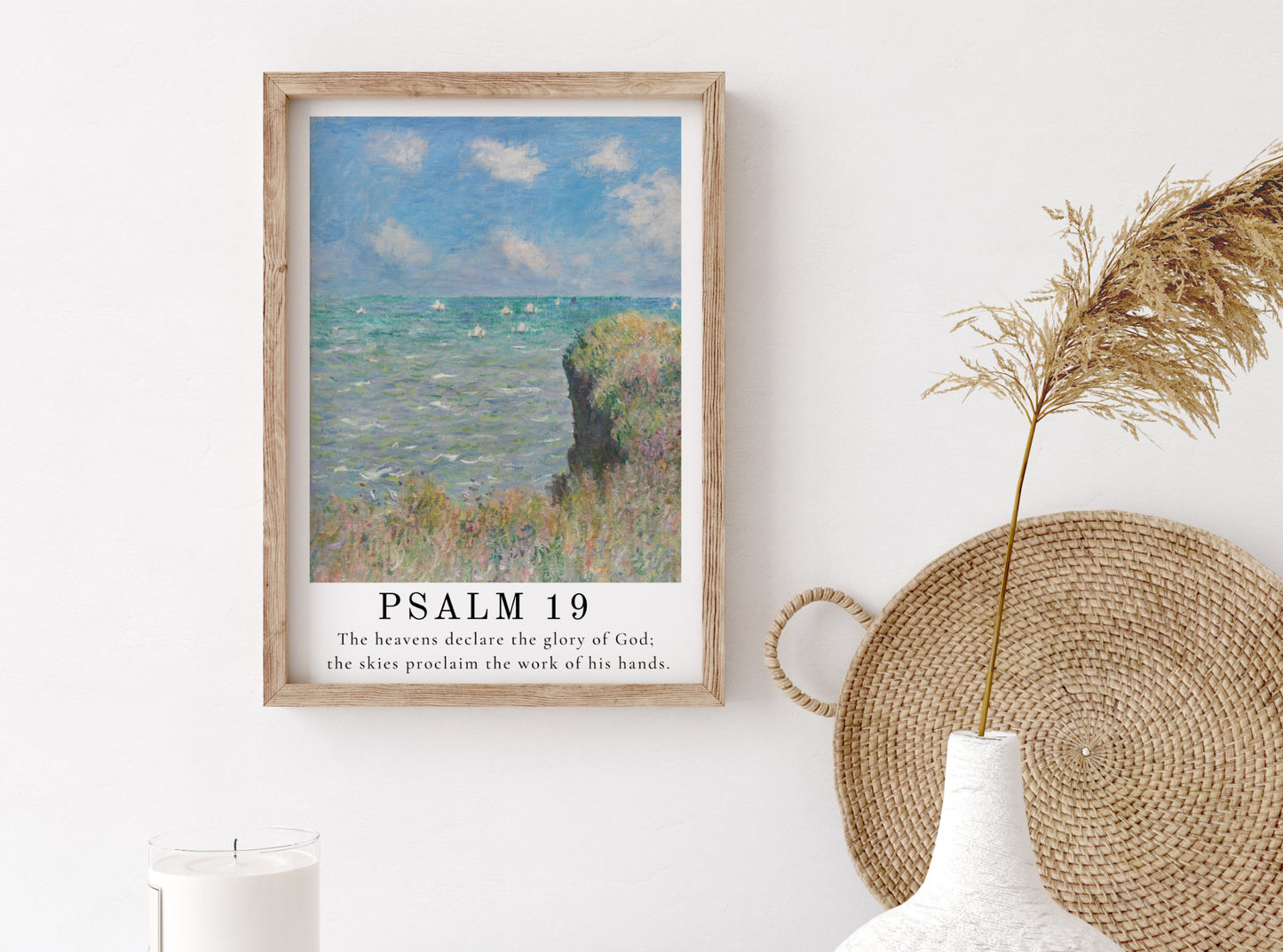 The Heavens Declare the Glory of God - Psalm 19 | Vintage Claude Monet Art with Psalm Scripture - Unframed Art Print
