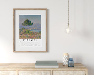 Lead Me to The Rock - Psalm 61 | Claude Monet Art with Psalm Scripture - Unframed Art Print