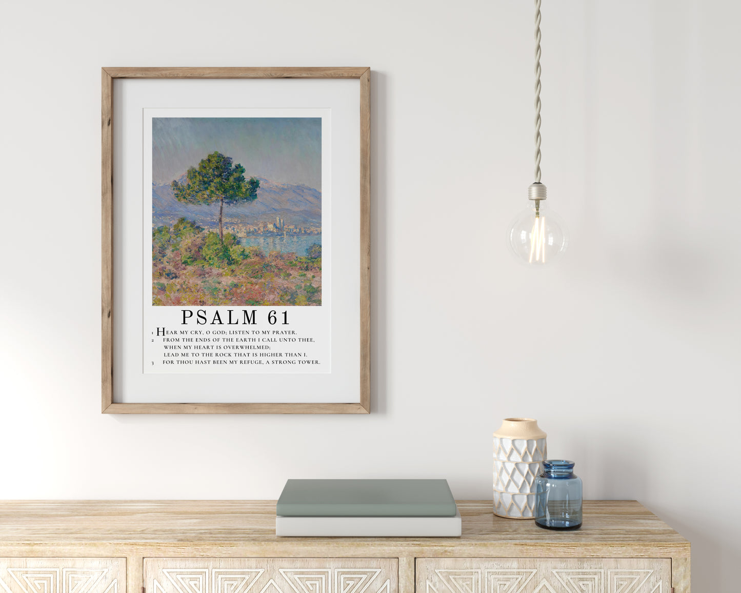 Lead Me to The Rock - Psalm 61 | Claude Monet Art with Psalm Scripture - Unframed Art Print