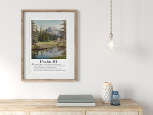 Lead Me to The Rock - Psalm 61 Scripture Wall Art - Unframed Print