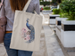 Canvas Tote Bag with Peacock