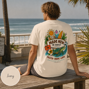 Made New in Christ Surf Tee - Faith • Hope • Love
