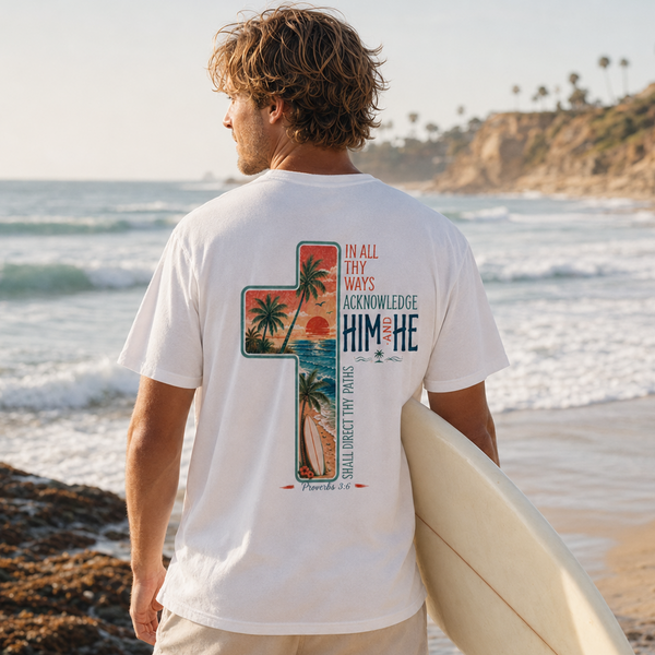 He Shall Direct Thy Paths Tee - Proverbs 3:6 Bible Verse T-Shirt Hover