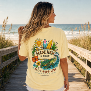 Made New in Christ Surf Tee - Faith • Hope • Love