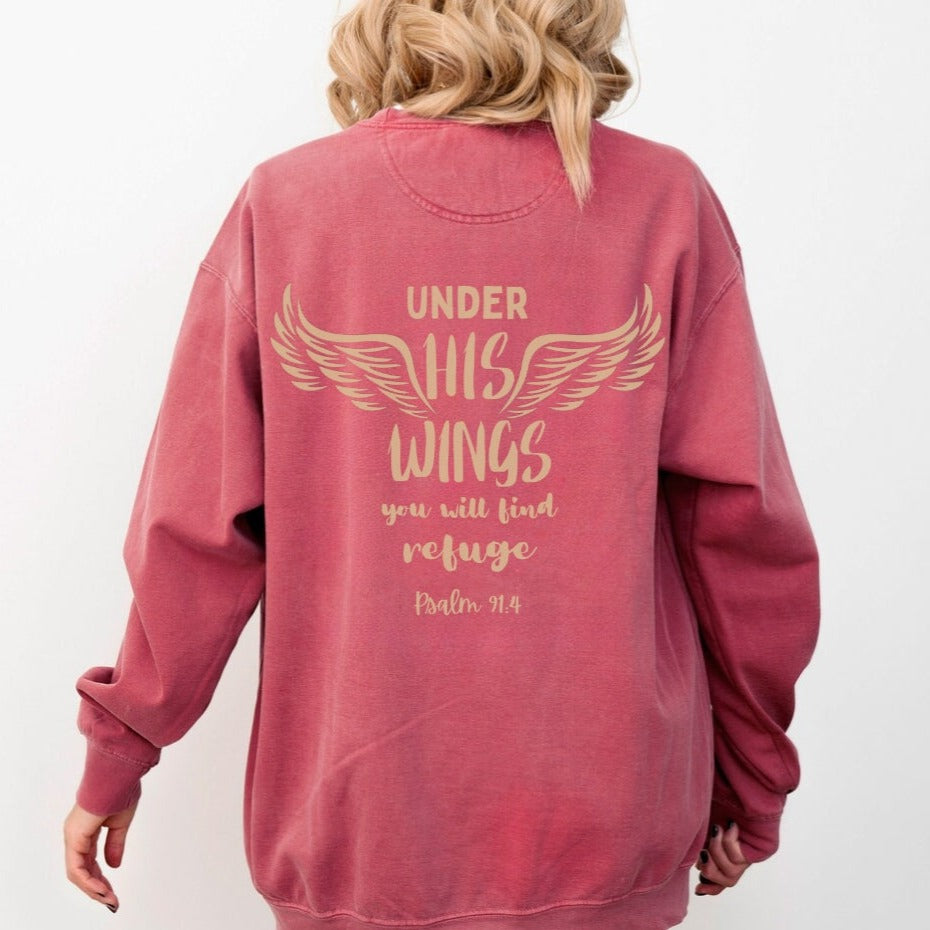 Psalm 91 - Under His Wings Sweater | Comfort Colors Sweatshirt