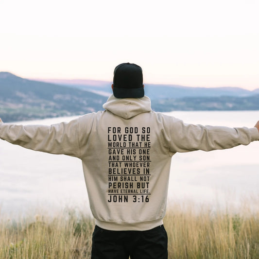 John 3:16 Hoodie - For God So Loved The World Christian Hoodie