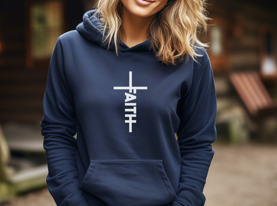 Faith Hoodie - Christian Hooded Sweater | Faith Cross Hoodie