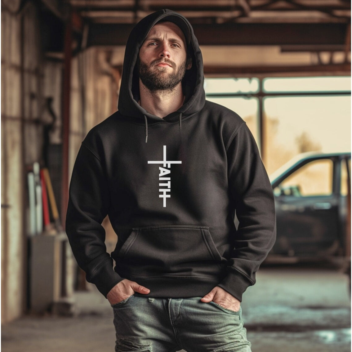 Faith Hoodie - Christian Hooded Sweater | Faith Cross Hoodie