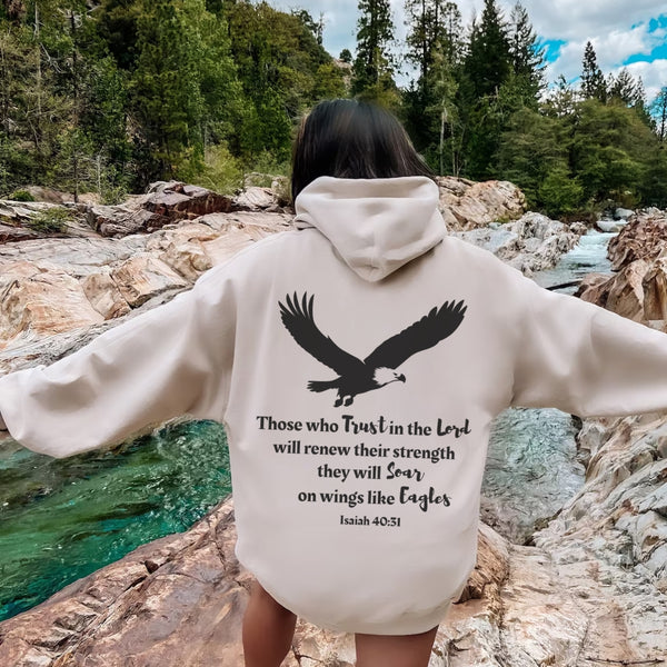 Soar On Wings Like Eagles Hoodie | Isaiah 40:31 Hoodie Hover