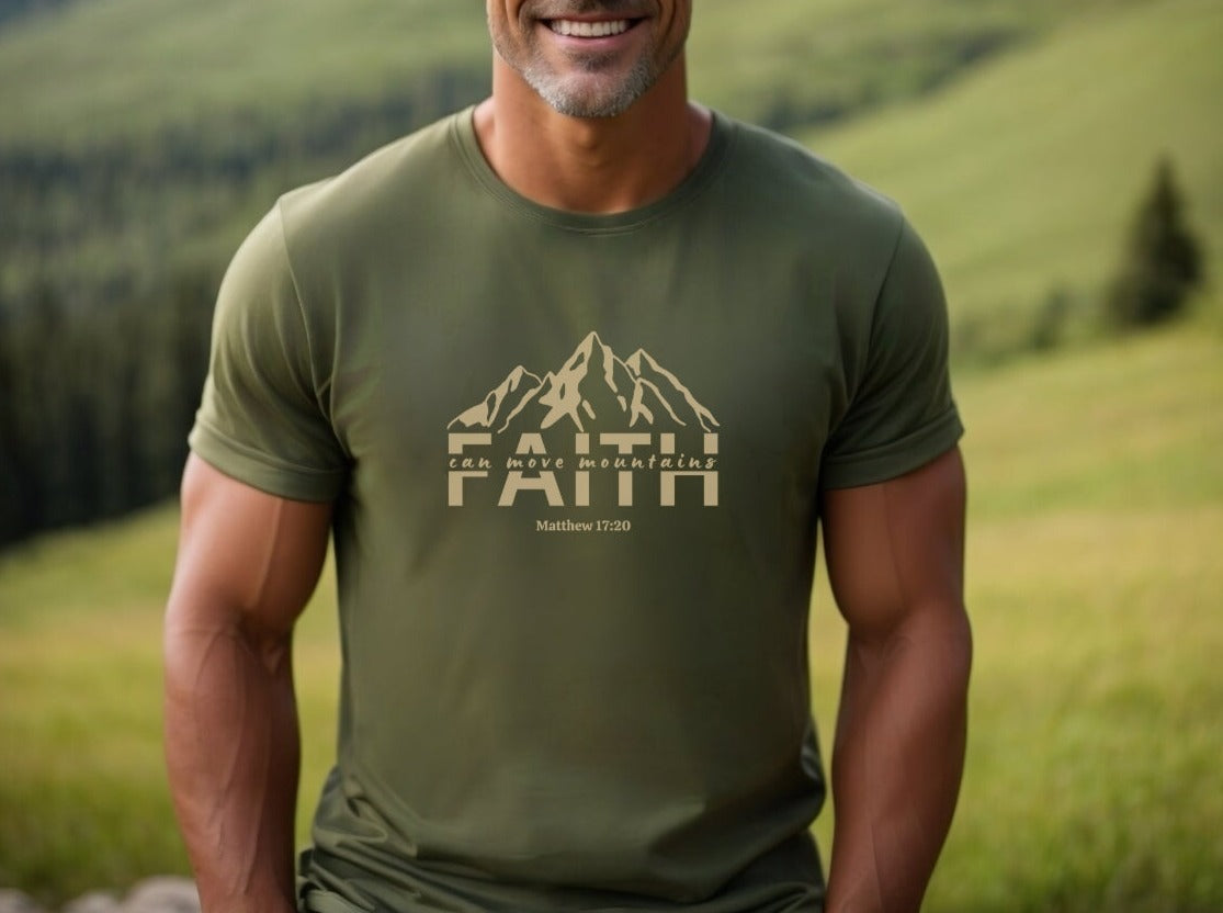 Faith Shirt - Faith Can Move Mountains | Matthew 17 Bible Verse Shirt, Christian T-shirt