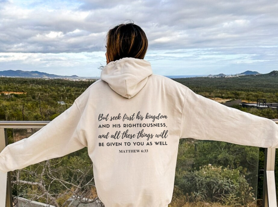 Seek First His Kingdom Hoodie | Hooded Sweatshirt, Minimalist Hoodie