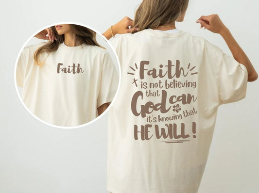 Faith Shirt - Christian Shirt | Christian Tee Brown Aesthetic Shirt