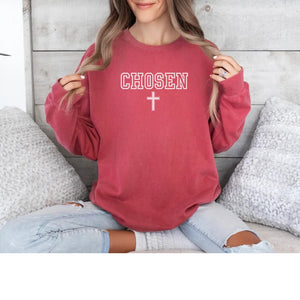 Chosen Sweatshirt - Christian Comfort Colors Sweatshirt | Bible Verse Sweater