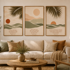 Coastal Psalm Wall Art Set of 3 – Christian Beach House Decor